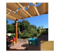 Tenda parasole retrattile per pergola, patio, terrazza, cortile e gazebo, rete ondulata a forma di U per esterni, con kit di montaggio