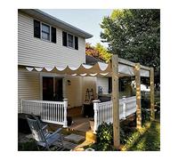 Tenda parasole retrattile per pergola, traspirante, per protezione solare, tessuto permeabile con design a traliccio in legno, perfetta per terrazze e cortili