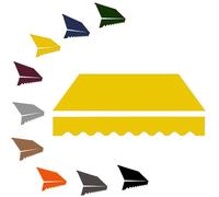 Tenda parasole retrattile per porta del patio, impermeabile, manuale, in tessuto, di ricambio, 4 x 3 m, colore giallo, per finestre e porte