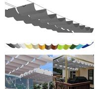 Tenda parasole retrattile regolabile, 1 x 3,5 m, protezione UV al 95%, resistente agli strappi, con corde di installazione, per patio/giardino, grigio scuro