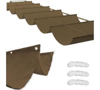 Tenda parasole retrattile regolabile, impermeabile, protezione UV al 95%, dimensioni personalizzate, 1,6 x 10 m (LxL), colore caffè, per esterni, balcone, pergola, tettoia arrotolabile in tessuto