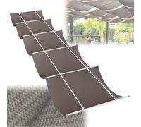 Tenda parasole retrattile, resistente ai raggi UV, in HDPE, per patio e cortile, include kit di montaggio, colore marrone, 1,2 x 4 m, soluzione perfetta per l'ombra del giardino