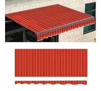 Tenda parasole retrattile (solo tessuto), in poliestere, impermeabile, per giardino, dimensioni 6 x 2,5 m, design a righe, protezione esterna