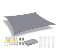 Tenda Parasole Retrattile Sun Shade Sail Rectangle Canopy Waterproof Cover For Garden Outdoor Patio Deck Pergola Porch Tents(Light Gray 24pc Kit,Rectangle 400x300CM)