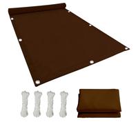 Tenda parasole rettangolare, 0,5 x 1,2 m, protezione UV 98%, per giardino, patio, campeggio, con occhielli e corde, colore marrone