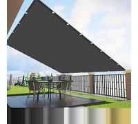 Tenda parasole rettangolare, 0,8 x 9,5 m, protezione UV al 95%, traspirante, per patio, giardino, terrazza, uso esterno, colore grigio scuro, perfetta per il relax estivo