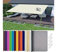 Tenda parasole rettangolare, 1,2 x 3,9 m, resistente alle intemperie, per giardino e balcone, senza fori, disponibile in diverse dimensioni e colori, con cordino, bianco caldo