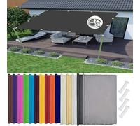 Tenda parasole rettangolare, 1,6 x 3,5 m, resistente alle intemperie, per balconi e terrazze, con corda, colore: grigio scuro