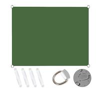 Tenda parasole rettangolare, 1,6 x 4 m, protezione dai raggi UV, colore verde scuro, con corde di fissaggio, per campeggio, balcone, patio e attività come riparo dal vento
