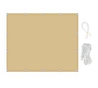 Tenda parasole rettangolare, 1,8 x 5 m, traspirante, per giardino, patio e cortile, rete beige per la massima protezione UV e comfort