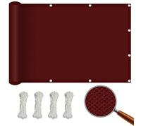 Tenda parasole rettangolare, 1 x 1,6 m, 98% di protezione dai raggi UV, per esterni, pergola, prato e cortile, impermeabile, con corda inclusa, colore vino rosso