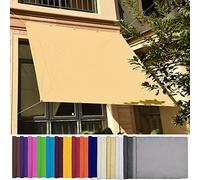 Tenda parasole rettangolare, 1 x 10 m, protezione dai raggi UV, in tessuto impermeabile, per piante e fiori da giardino, colore crema, baldacchino per esterni, 22235