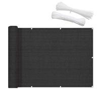 Tenda parasole rettangolare, 1 x 4 m e 2 x 5 m, protezione UV per esterni, 90% isolamento termico e traspirante HDPE, per balcone, colore nero, 4 x 8 m