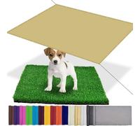 Tenda parasole rettangolare, 120 x 380 cm, con occhielli, impermeabile, protezione dai raggi UV, per esterni, per giardino, patio, balcone, telo ombreggiante in poliestere, colore giallo sabbia