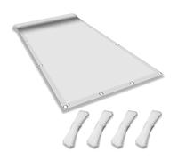 Tenda parasole rettangolare, 140 x 320 cm, blocca il 98% dei raggi UV, in poliestere, impermeabile, per esterni, patio, giardino, balcone, colore bianco