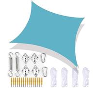 Tenda parasole rettangolare, 15 misure, resistente, impermeabile, blocco UV, include kit di fissaggio e 4 corde di fissaggio, perfetta per verande, giardini, tende da sole lavabili per esterni