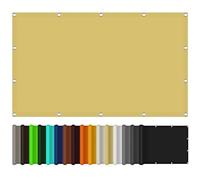 Tenda parasole rettangolare, 2,5 x 2,5 m, 98% protezione UV, impermeabile, durevole, protezione dal vento, per giardino e balcone, con occhielli e corde, colore giallo sabbia