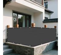 Tenda parasole rettangolare, 2,7 x 2,8 m, impermeabile, protezione dai raggi UV, 98%, con occhielli e cordini, per patio, terrazza, campeggio, colore grigio scuro