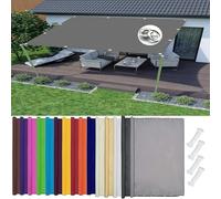 Tenda parasole rettangolare, 2 x 2,8 m, per balcone e patio, resistente alle intemperie, in diverse dimensioni e colori, con cordino, protezione per esterni, colore grigio chiaro