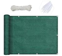 Tenda parasole rettangolare, 3,5 x 3,6 m, protezione dai raggi UV e dal vento, per esterni, in HDPE, verde scuro, per patio, prato e cortile, soluzione perfetta per l'ombra del giardino