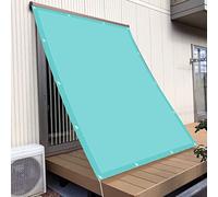 Tenda parasole rettangolare, 3,5 x 5 m, protezione UV al 98%, protezione dal vento, per esterni, con occhielli e corde, per giardino, balcone, colore: azzurro cielo