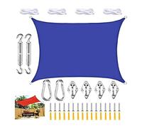 Tenda parasole rettangolare, 3 x 4 m, impermeabile, ideale per terrazze, giardini, balconi e pergole, protezione UV blu, per esterni, facile installazione, tessuto