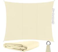 Tenda parasole rettangolare, 3 x 4 m, per protezione solare affidabile, impermeabile, con fissaggio per giardino, spiaggia, campeggio, 23144, colore: beige
