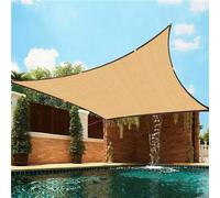 Tenda parasole rettangolare, 3 x 5 m, protezione dai raggi UV, con occhielli, in rete, per patio, pergola, cortile, dissipazione rapida del calore, colore beige, 3 x 6 m