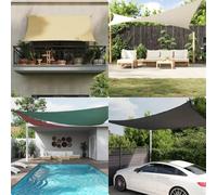 Tenda parasole rettangolare 4 x 5 m in tessuto Oxford marrone, protegge dal sole e dalla pioggia per giardino, terrazza o balcone.