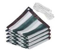 Tenda parasole rettangolare, 4 x 9 m, impermeabile, protezione dai raggi UV, in HDPE, per giardini, terrazze, serre, auto, resistente al calore, a strisce verdi, riparo da esterni