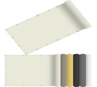 Tenda parasole rettangolare, 50 x 100 cm, protezione dai raggi UV, resistente agli strappi, con occhielli e corde di fissaggio, per terrazza, balcone, colore: bianco crema