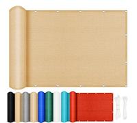 Tenda parasole rettangolare, 70 x 860 cm, protezione UV al 98%, resistente agli strappi, traspirante, per patio, giardino, balcone, colore giallo sabbia, soluzione ombreggiante per esterni