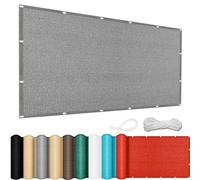 Tenda parasole rettangolare, 75 x 400 cm, resistente alle intemperie e agli strappi, versatile, protezione solare per balcone e giardino, colore grigio chiaro
