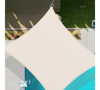 Tenda parasole rettangolare beige, 2 x 2 m, resistente, con blocco UV, per esterni, patio, giardino, pergola, cortile e posto auto coperto, 90% protezione dai raggi UV, permeabile all'acqua e alle