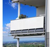 Tenda Parasole Rettangolare Bianca Impermeabile 115X750 Cm per Patio, per Esterni, con Protezione Uv All'85%, Traspirante E con Corda Inclusa.