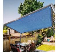 Tenda parasole rettangolare blu, 3 x 9,5 m, resistente alle intemperie, con occhielli, per giardino, patio, veranda, protezione UV, facile installazione