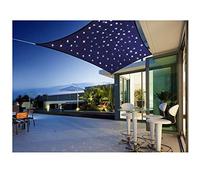 Tenda parasole rettangolare con luci LED, protezione UV 95%, tessuto Oxford impermeabile, per terrazza, balcone, giardino, dimensioni 2 x 2 m, tenda da esterno personalizzabile