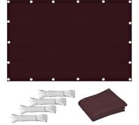 Tenda parasole rettangolare, con protezione UV, 1,9 x 2 m, in tessuto resistente agli strappi, con 4 corde, per patio, campeggio, colore rosso