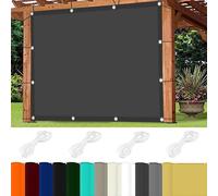 Tenda parasole rettangolare da 3,3 x 3,5 m, protezione UV al 98%, impermeabile, in poliestere, con 4 corde da 1,5 m, per balcone, pergola, giardino, grigio scuro