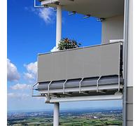 Tenda Parasole Rettangolare Da Esterno, Impermeabile, per Patio, 65X1000 Cm, Protezione Uv All'85%, Grigio Chiaro, con Fascette per Cavi.