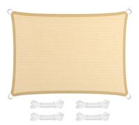 Tenda parasole rettangolare da giardino, 60 x 100 cm, 98% protezione dai raggi UV, durevole HDPE, poliestere, resistente alle intemperie, per patio e giardino, beige
