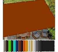 Tenda parasole rettangolare da giardino, 8 x 8 m, anti-ultravioletto, per patio, cortile e giardino, colore rosso ruggine con 4 corde per una facile installazione
