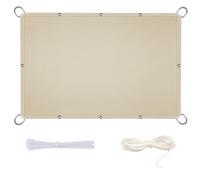Tenda parasole rettangolare impermeabile, 0,6 x 2,2 m, copertura solare per la privacy del balcone, protezione UV al 95%, telo ombreggiante giallo chiaro, ideale per giardino e patio