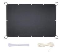 Tenda parasole rettangolare impermeabile, 0,6 x 4,2 m, colore nero antracite, per balcone, baldacchino esterno, telo ombreggiante resistente ai raggi UV, tenda da giardino