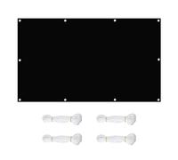 Tenda parasole rettangolare impermeabile, 1,8 m x 3,6 m, protezione UV per esterni, per patio, prato, pergola e ponte, resistente alle intemperie, baldacchino nero con corda inclusa