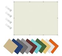 Tenda parasole rettangolare impermeabile, 1,8 x 2 m, protezione UV, resistente alle intemperie, frangivento, con occhielli, per patio, giardino, balcone, colore bianco caldo