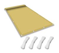 Tenda parasole rettangolare, impermeabile, 160 x 280 cm, blocca il 98% dei raggi UV, in poliestere, resistente, per giardino, piscina, patio, campeggio, colore giallo sabbia
