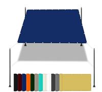 Tenda parasole rettangolare impermeabile, 2,2 x 3,2 m, blocco UV 98%, colore blu navy, include corda e kit di fissaggio, perfetta per parcheggi e soluzioni per ombreggiare piante.