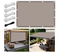 Tenda parasole rettangolare impermeabile, 2,4 x 4,6 m, protezione UV e resistente alle intemperie, verde oliva, perfetta per patio, giardino, balcone, include corde per una facile installazione