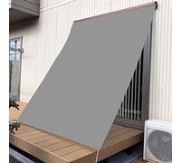 Tenda parasole rettangolare impermeabile, 2,5 x 2,5 m, per giardino, balcone, serra, con occhielli in ottone, protezione UV grigio chiaro e baldacchino resistente per esterni